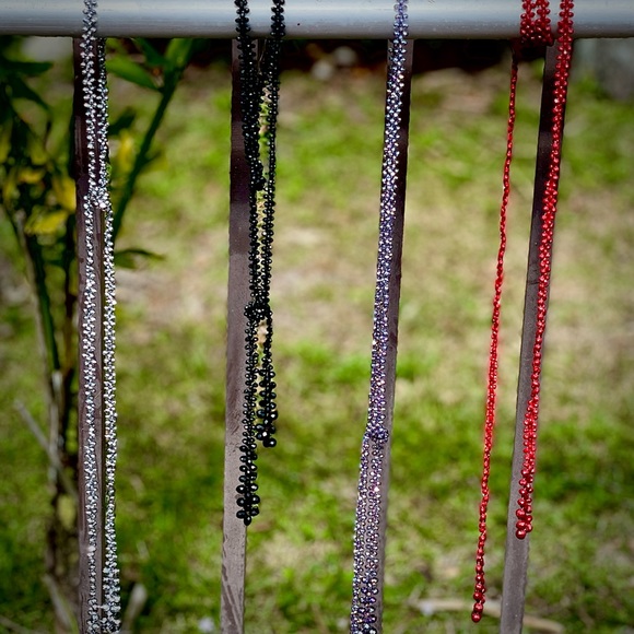 NWT HOLLYWOOD GLAM HEMATITE SILVER SPARKLY CRYSTAL VERSATILE LARIAT NECKLACE - Picture 5 of 7